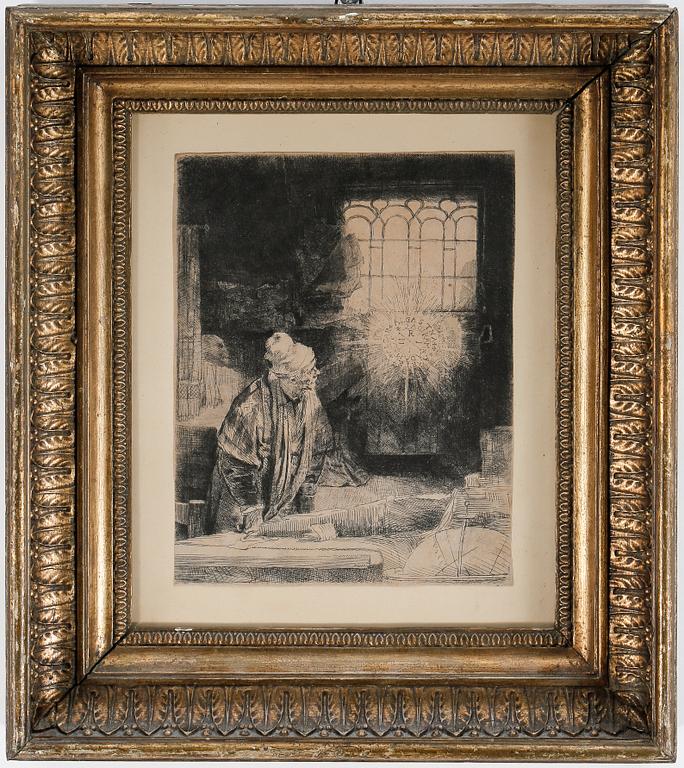 REMBRANDT HARMENSZ. VAN RIJN, etsning, 1652, senare avdrag, troligen Basan (1700-tal).