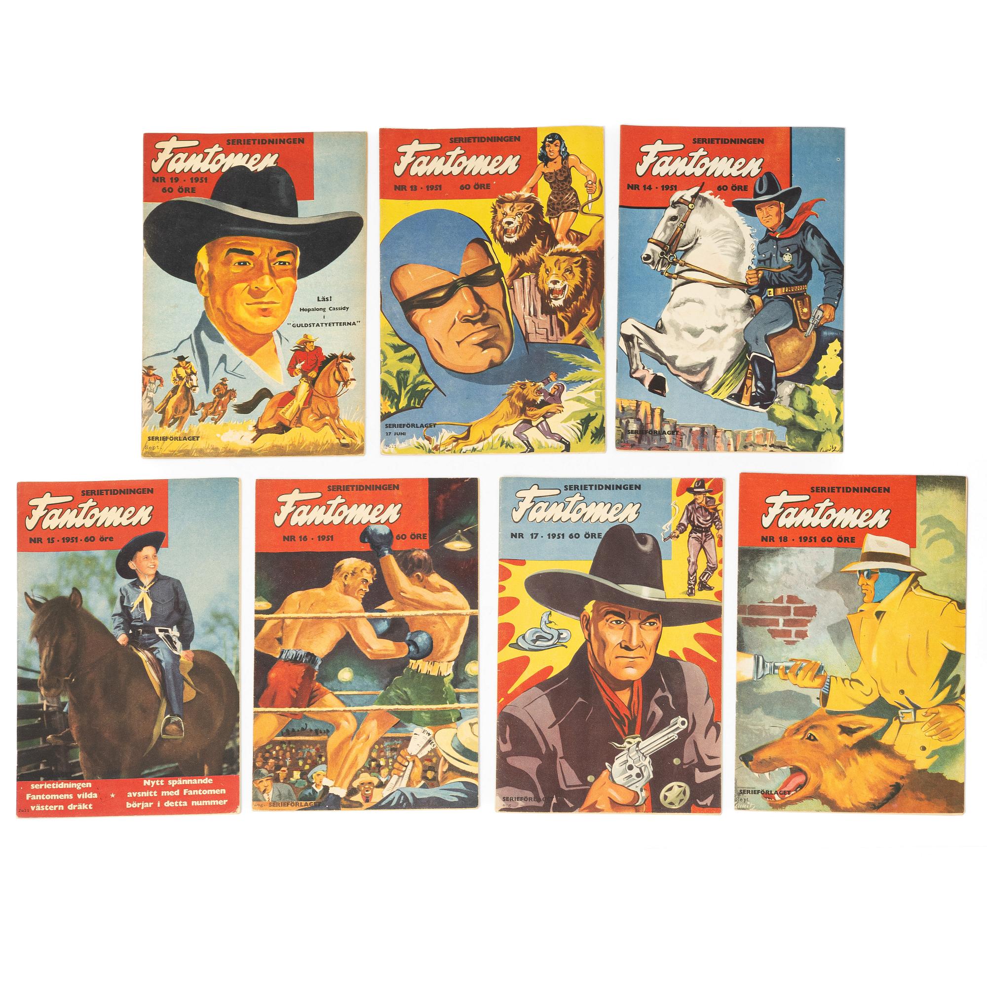 Comic books, 26 issues, "The Phantom", 1951.
