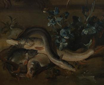 Johan Pasch Hans krets, "Stilleben med spaniel som jagar änder" ("Vattnet").