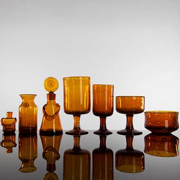 ERIK HÖGLUND, parti glas, 13 delar, Boda 1950-/60-tal.