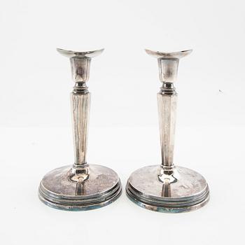 Candlesticks, 2 pairs, silver, MGAB Uppsala, late 20th century.