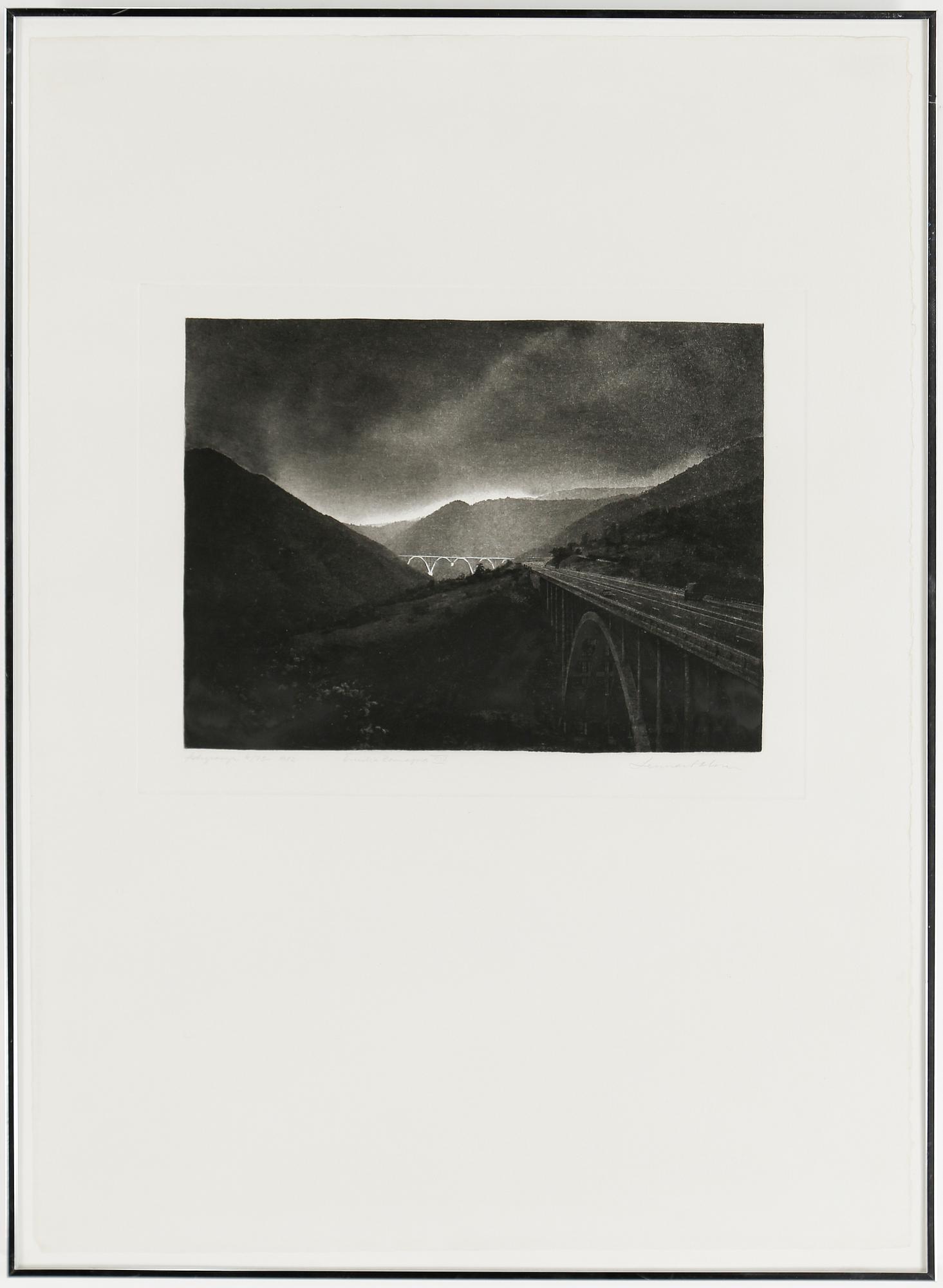 LENNART OLSON, fotogravyr, signerad Lennart Olsson, numrerad 6/75 och daterad 1982.