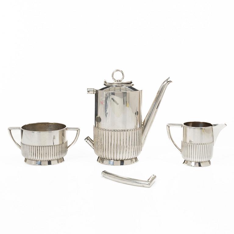 C.G. Hallberg, Coffee service, 3 pieces, silver, Stockholm 1913.