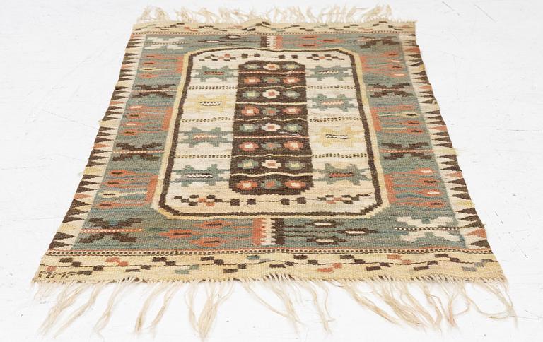Märta Måås-Fjetterström, a textile, 'Rabatten', flat weave, ca 100 x 50 cm, signed MMF.