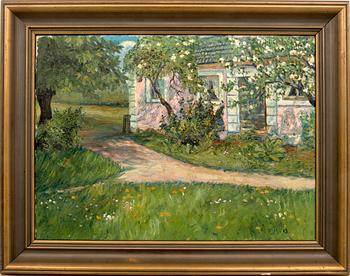 Frans Berg, blommande trädgård.