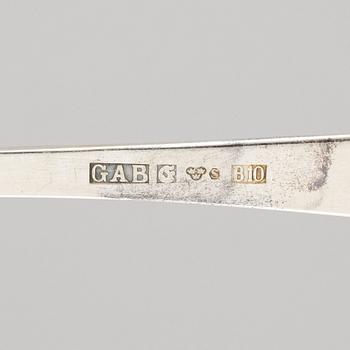 Jacob Ängman, a 125-piece silver flatware set, "Rosenholm2, GAB, Sweden, 1964-2000.