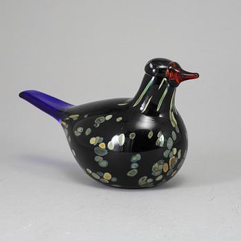 OIVA TOIKKA, a glass bird, Wildwood Cuckoo (Korpikäki), signed O. Toikka, Nuutajärvi, 2003.