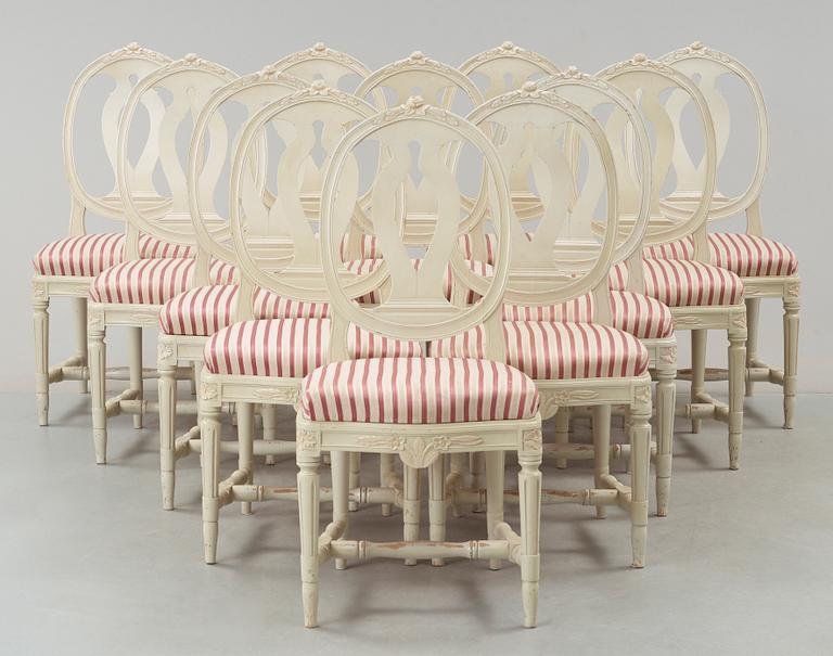STOLAR, 12 st, gustaviansk stil, 1900-talets andra hälft.