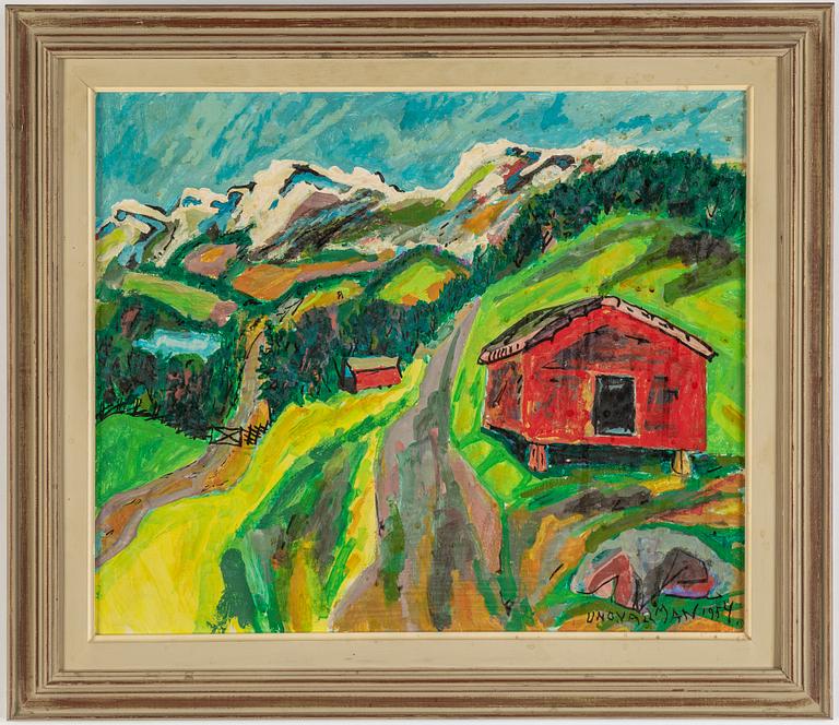 UNO VALLMAN, oil on panel, signed.