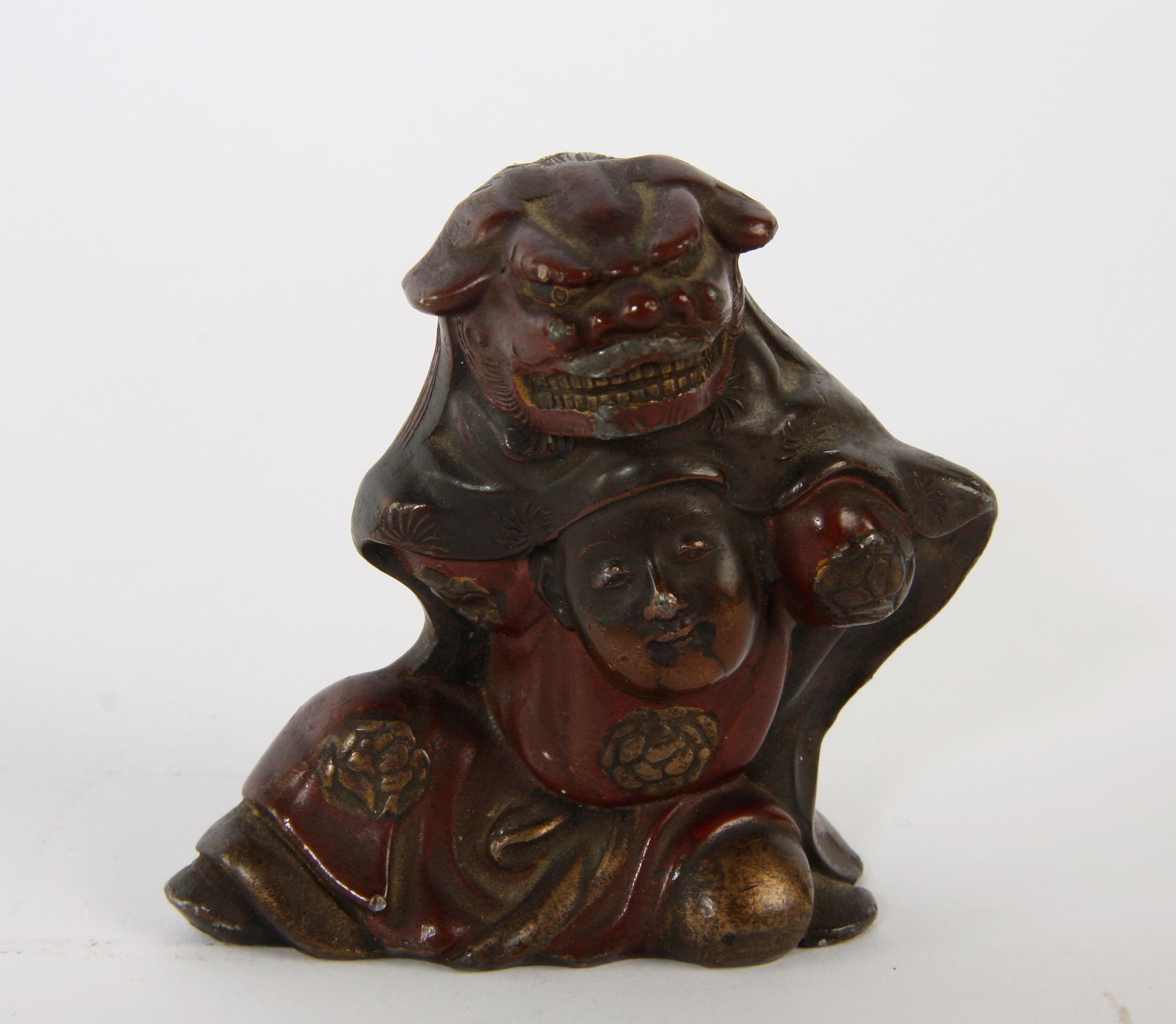 FIGURINER, 4 st, brons, trol Japan.