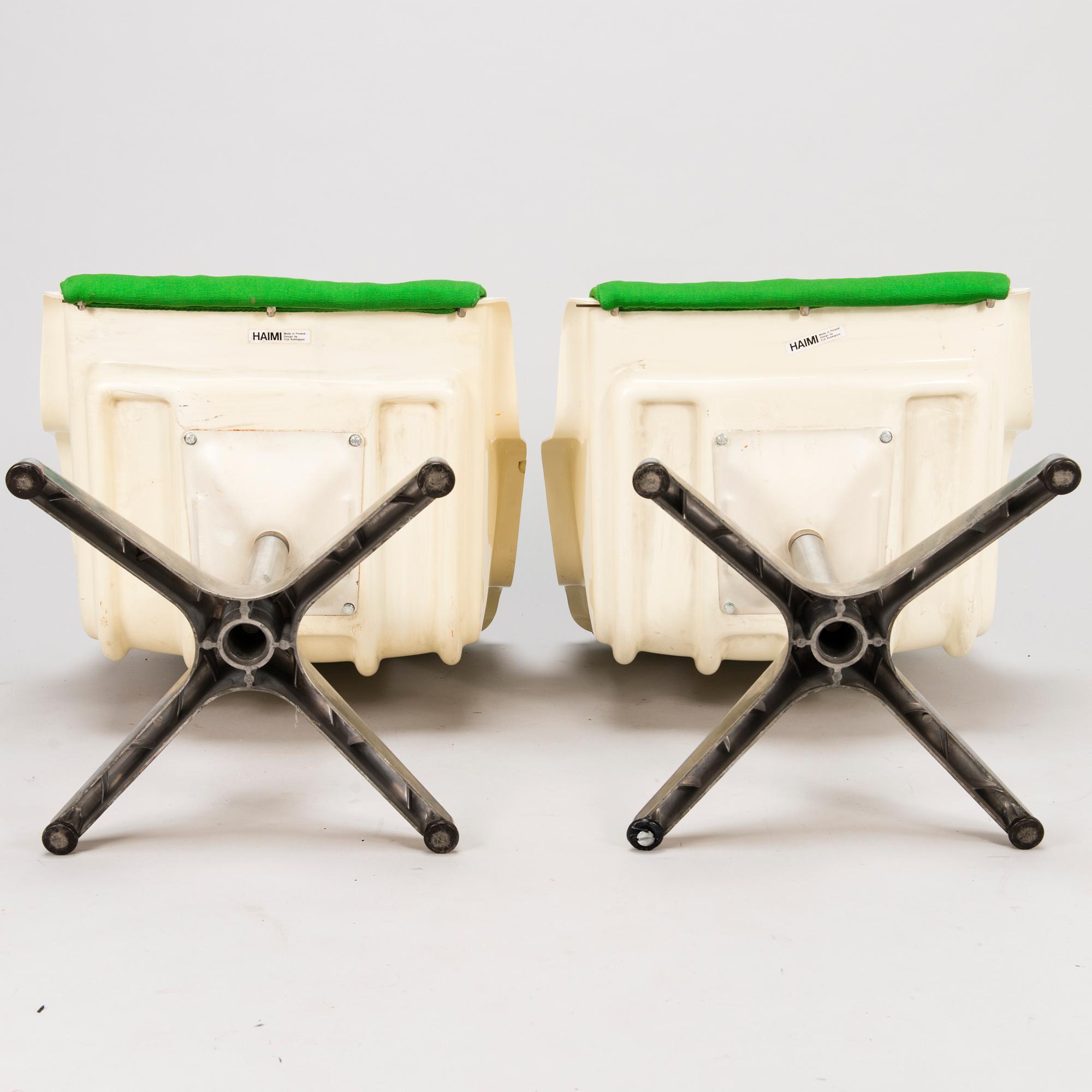 YRJÖ KUKKAPURO, Nojatuoleja 4 kpl, malli ABS 3428X, Haimi 1970-luku.