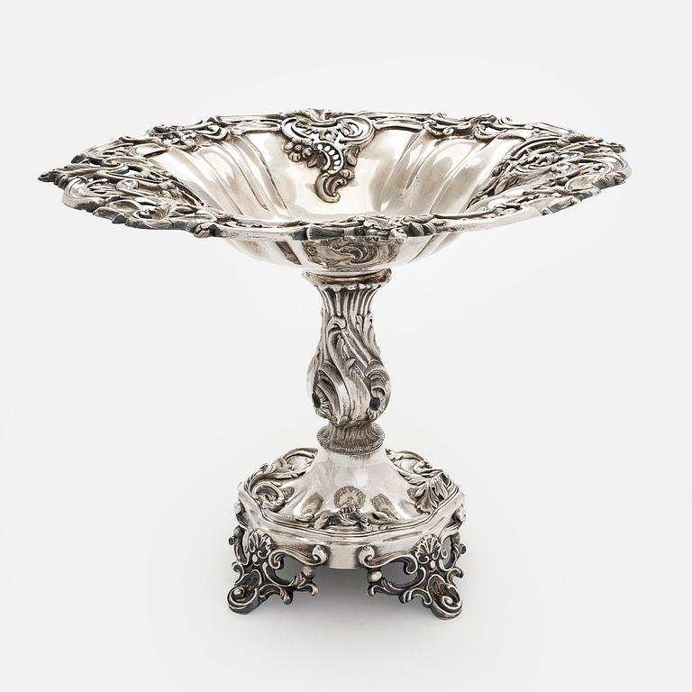 A neo-Rococo silver centrepiece bowl, Gustav Möllenborg Feron, Stockholm  1854.