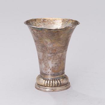 A BEAKER, silver, Jonas Lexell (Turku Finland 1730-1768), 1747. Weight c. 58 g.