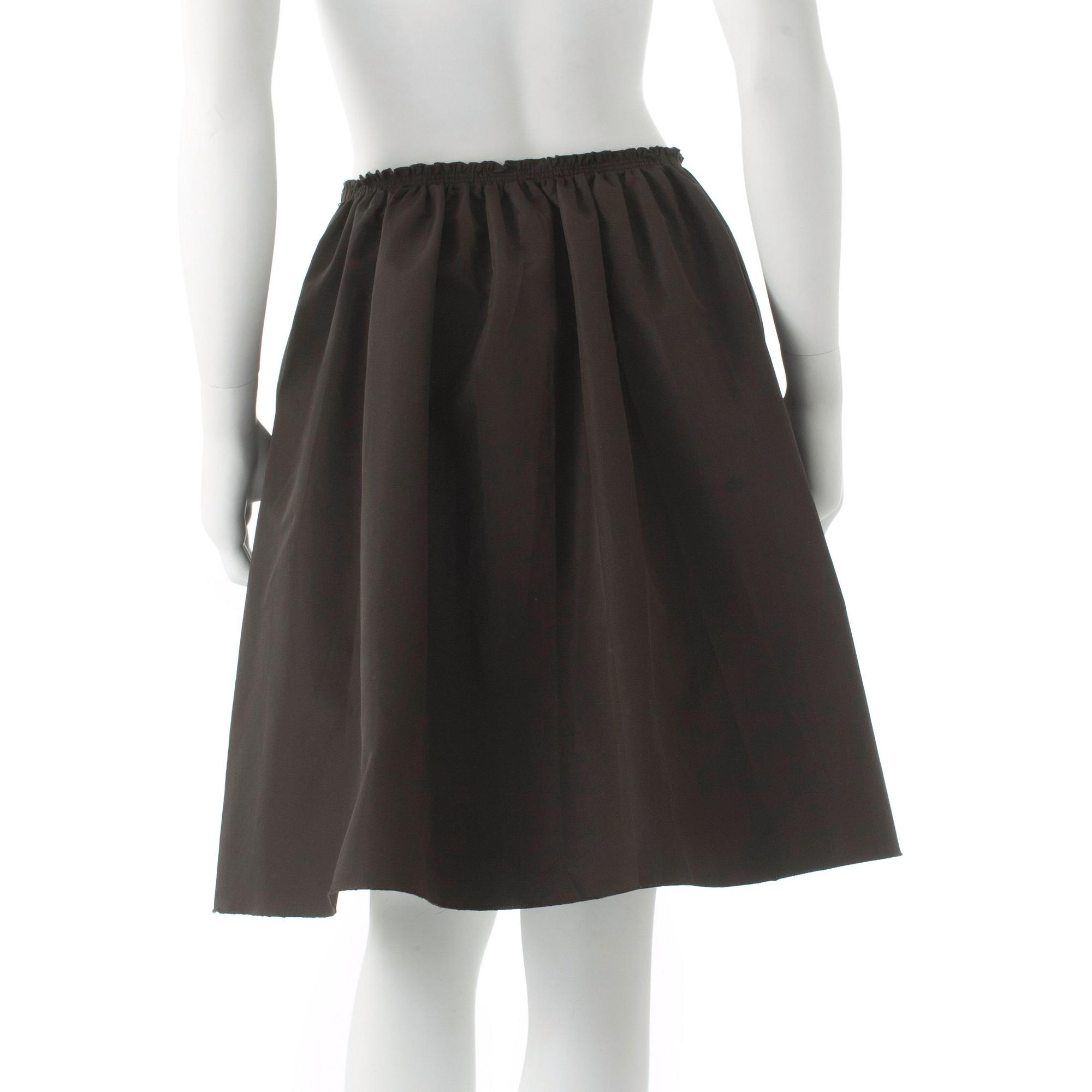 PRADA, a brown silk blend skirt.