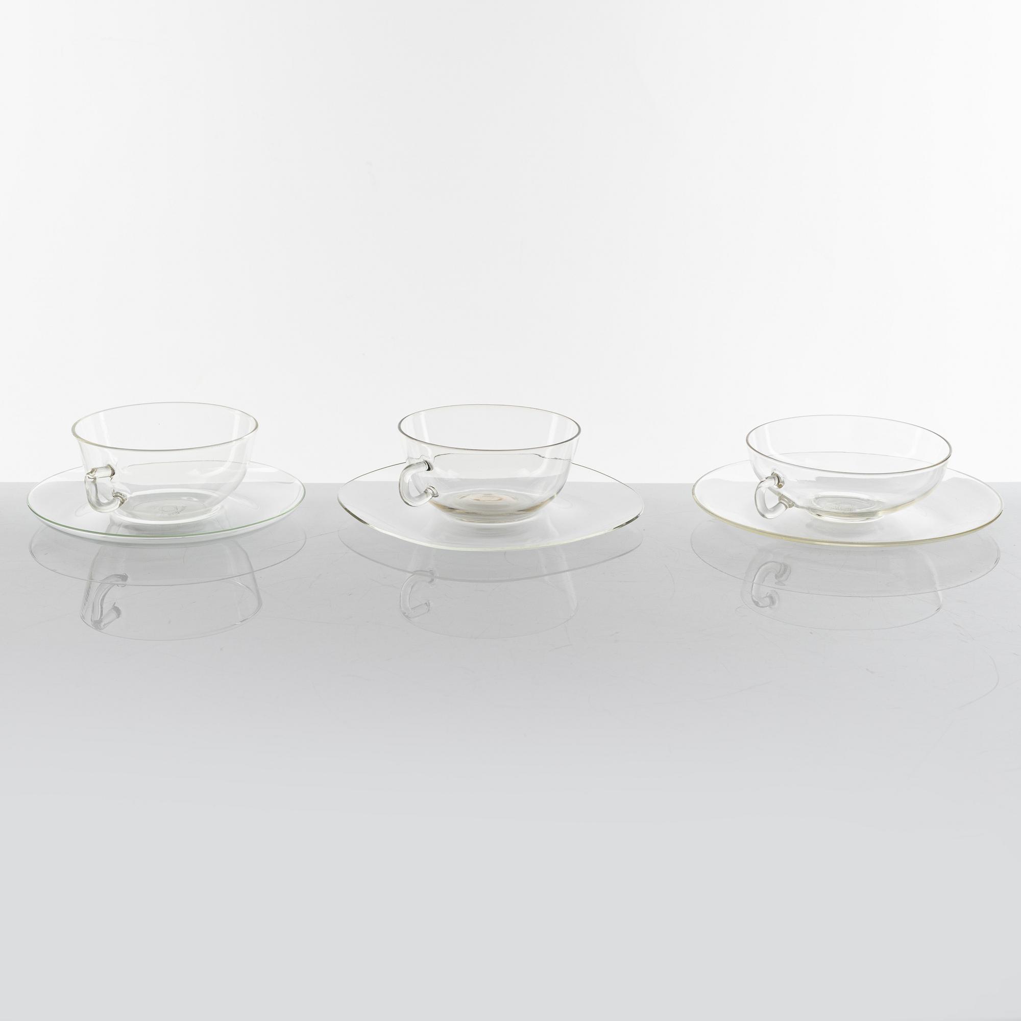 Wilhelm Wagenfeld, 159 glass service pieces, Jenaer Glaswerk, Schott & Gen, Germany.