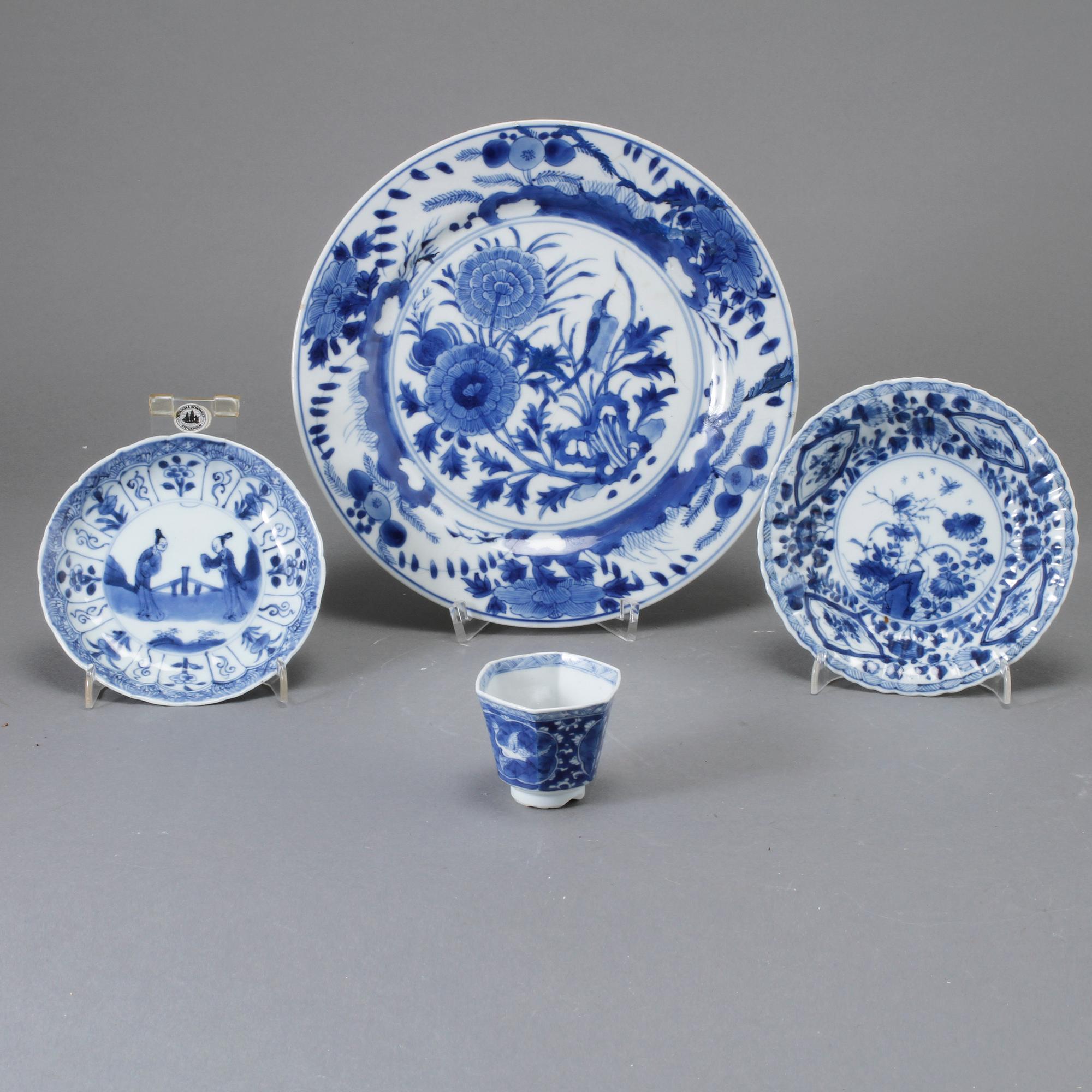 PARTI PORSLIN, 4 delar, Kina, Kangxi.