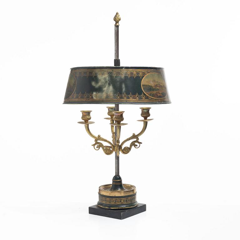 Bordslampa, sk bouillottelampa, 1800-tal.