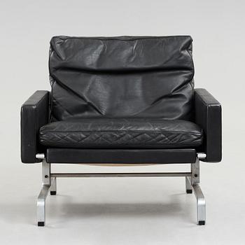 Poul Kjaerholm, a "PK31" black leather easy chair, edition E Kold Christensen, Denmark, 1960's.