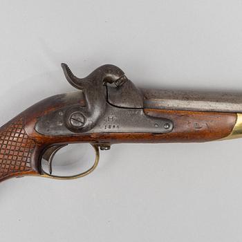 A Swedish smooth bored cavalry percussion pistol 1850 pattern.