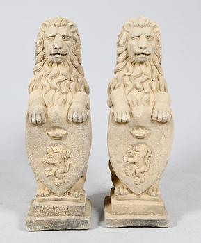 TRÄDGÅRDSSKULPTURER, 1 par, stenmassa, samtida.