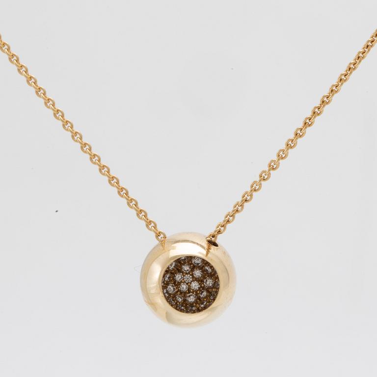 Jacqueline Rabun 18K gold necklace "Cave" set with round brilliant-cut diamonds, for Georg Jensen.