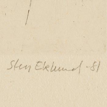 Sten Eklund, etching with coloring, 1981, signed 38/50.