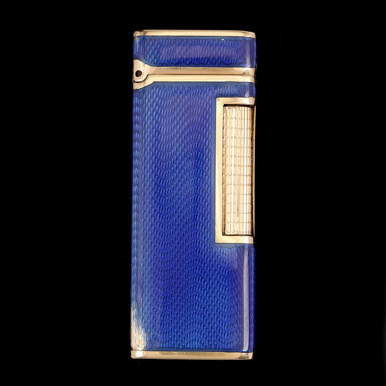 TÄNDARE, 18k guld med guillocherad emalj, Dunhill, London, 1960-tal.