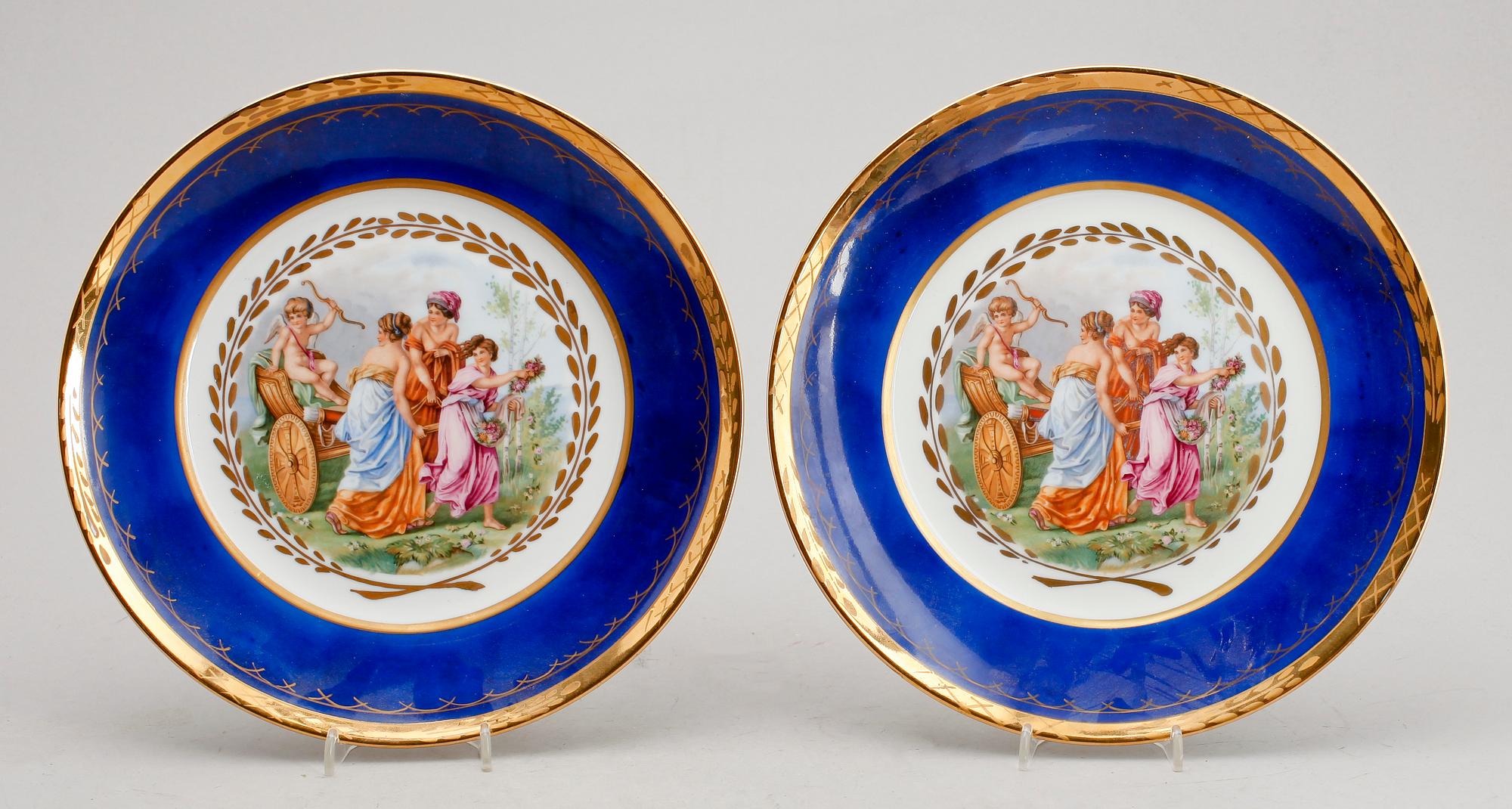 TALLRIKAR, 1 par, porslin, Royal Copenhagen, 1900-talets andra hälft.