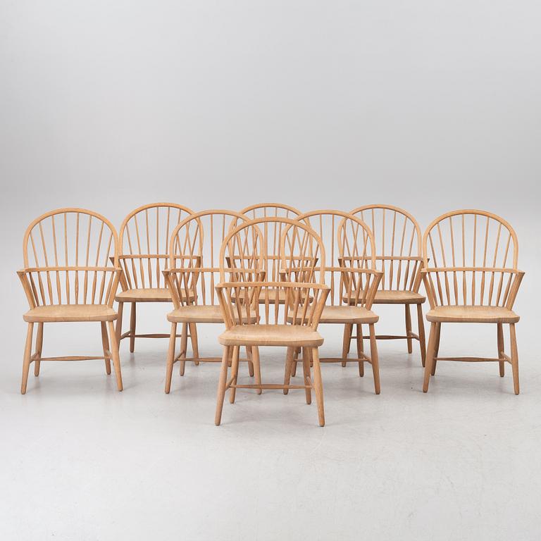 Frits Henningsen, a set of eight Windor chairs, Carl Hansen & Søn, Denmark.