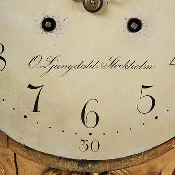 A Gustavian giltwood cartel clock by O. Ljundahl (watchmaker in Stockholm 1775-80).
