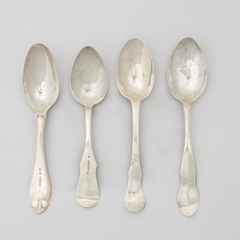 Skedar, 4 st, silver, bl.a. Carl Fredrik Seseman, Arboga 1804.
