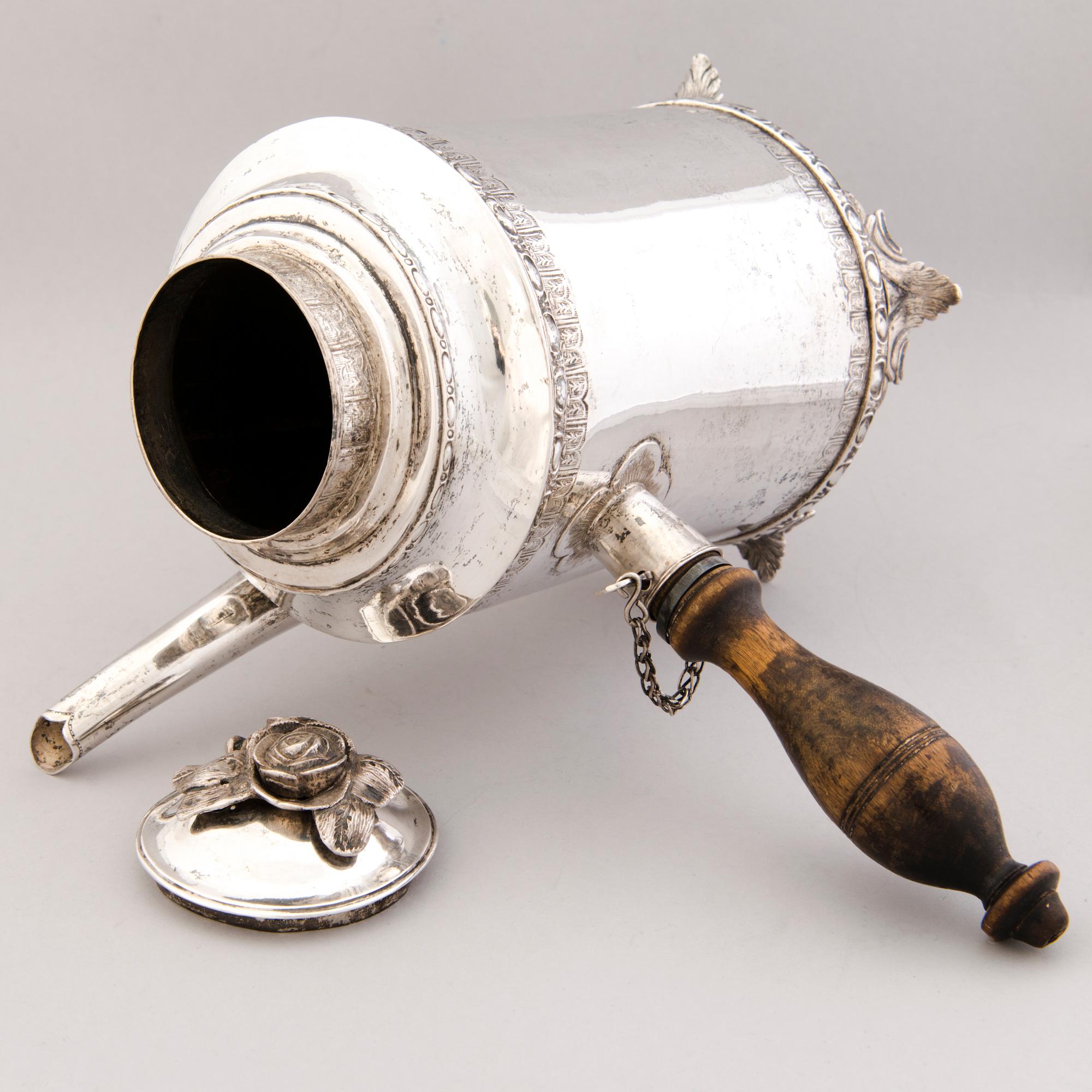 KAFFEKANNA, silver. Carl Johan Westrell, Lovisa 1784.