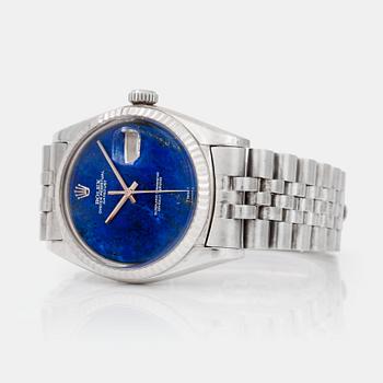 779. ARMBANDSUR, Rolex Oyster Perpetual Datejust, Superlative Chronometer, Herrur, 18K vitguld med urtavla i lapis lazuli.