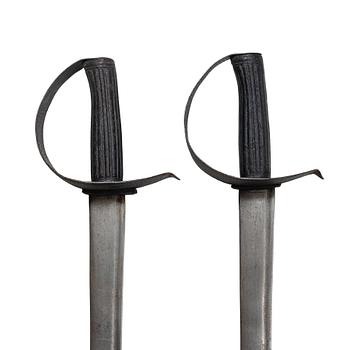 Two 19th century naval cutlasses.