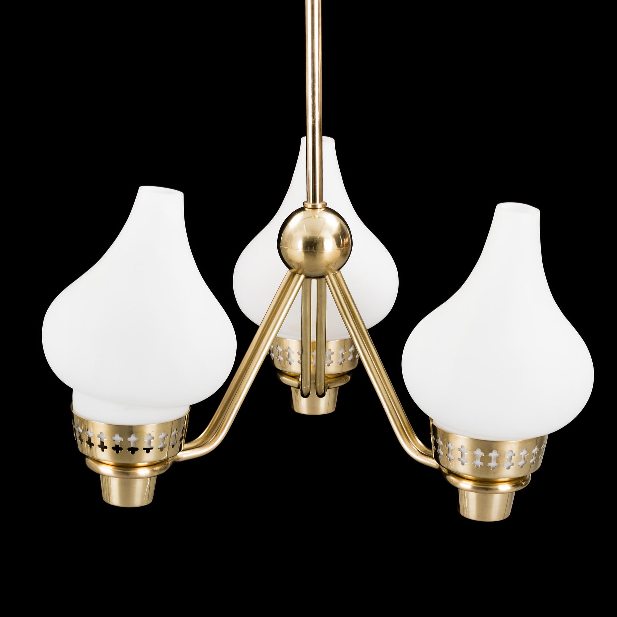 HANS BERGSTRÖM, a brass ceiling light from ASEA, 1940's/50's.