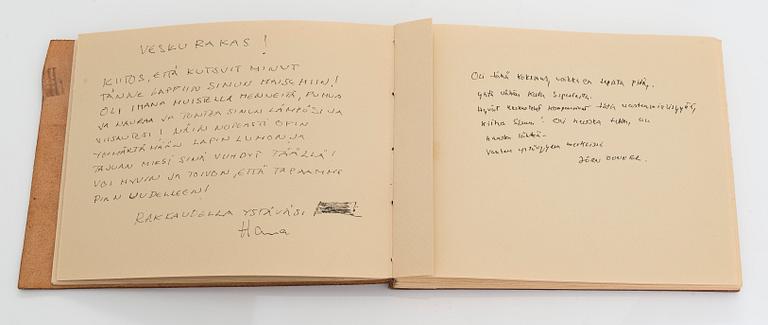 Guest book, "Muistoja Loirinuotiolta".