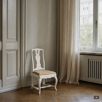 A Rococo chair, 18th century.