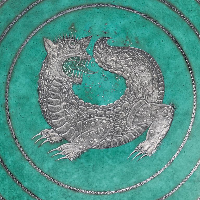 Wilhelm Kåge, an Argenta stoneware dish, model 1035, Gustavsberg, Sweden 1940.