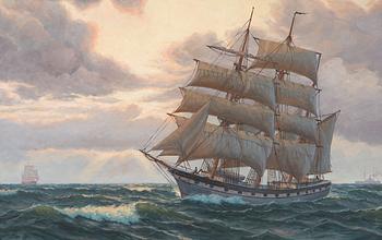 Axel Bülow, Ship at Sea.