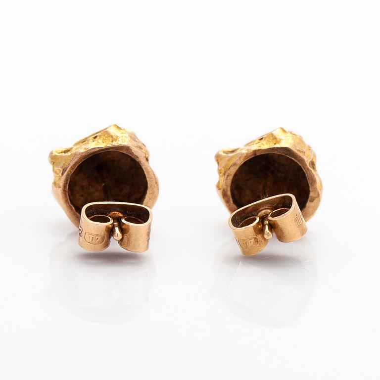Björn Weckström, örhängen, "Nugget", 14K guld. Lapponia 1972.