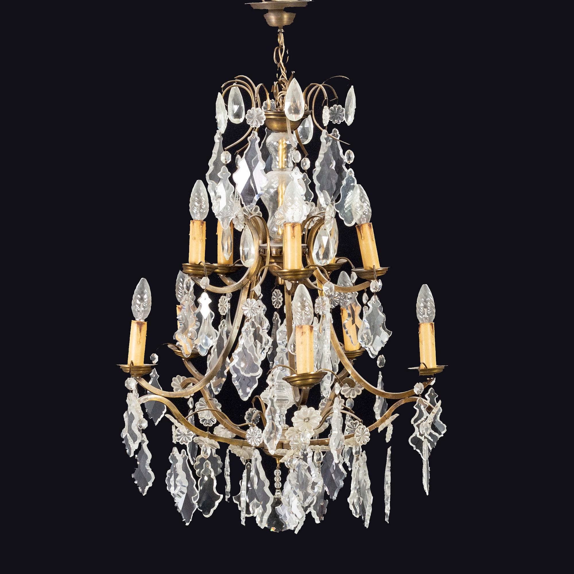 A Baroque style chandelier, first half of the 20th century/middle.