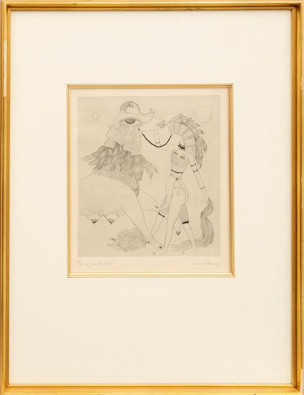 Max Walter Svanberg,  drypoint signed dated and numbered 58 8/20.