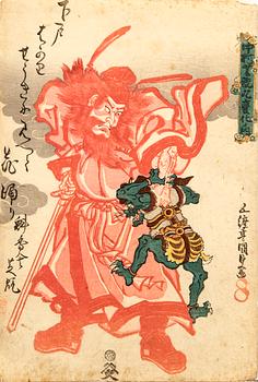 Utagawa Kunisada, färgträsnitt, Japan 1800-talets första hälft.