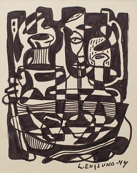 LARS ENGLUND, Ink drawing, signed and dated -49.