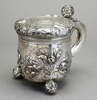 DRYCKESKANNA, silver, Barockstil. Vikt 1192 gr.