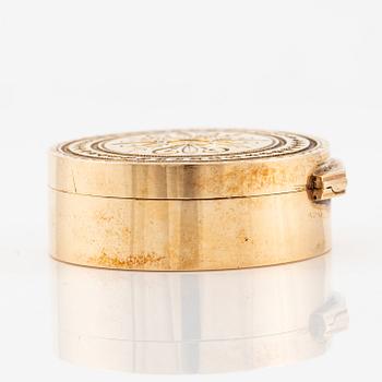 A Swedish 19th century 18K gold vinaigrette/scent box, mark of Isaac Malmborg, Stockholm 1814.