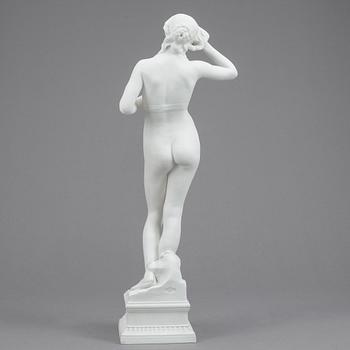 SKULPTUR, parian, efter Per Hasselberg, Gustavsberg.