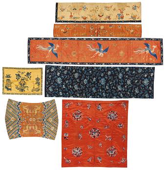 647. A group of Chinese textiles, Qing dynasty.