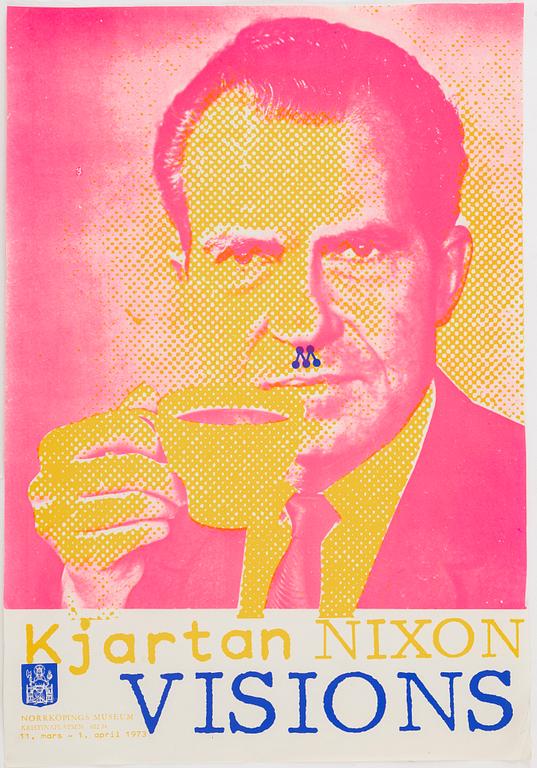 KJARTAN SLETTEMARK, poster, offset in colours, Norrköpings Museum, 1973.