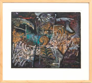CO Hultén, mixed media signed and dated 1947.